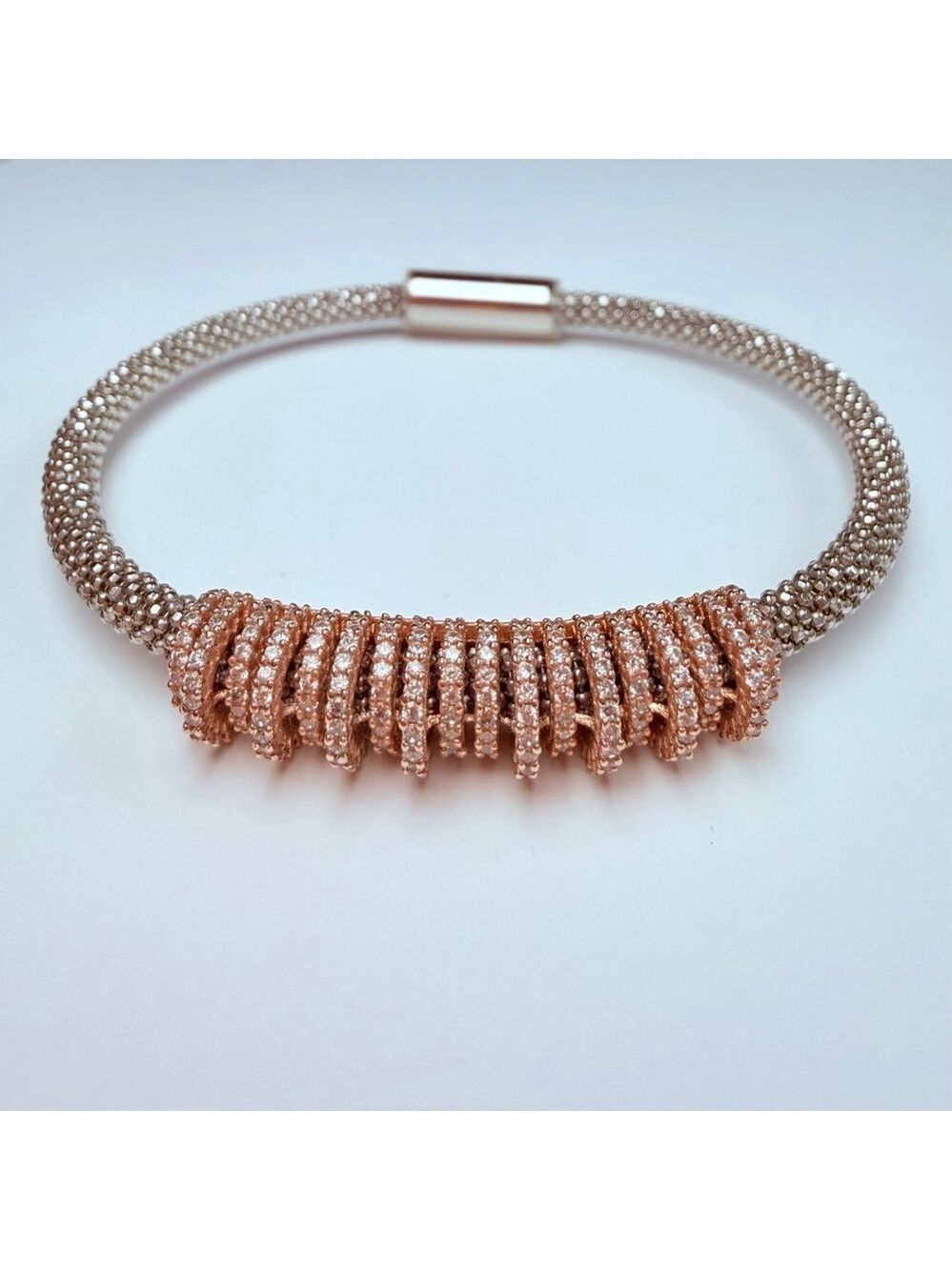 Dyadema Star Dust Swarovski Crystals Rose Gold, Sterling Silver Caviar Bracelet